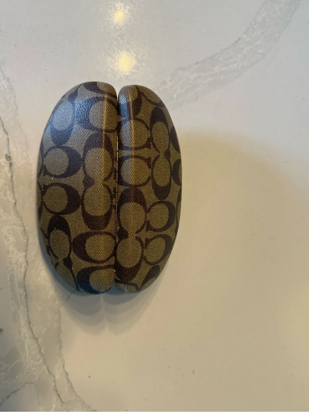 Coach Signature Canvas Eyeglass Case in Brown and Dark Brown